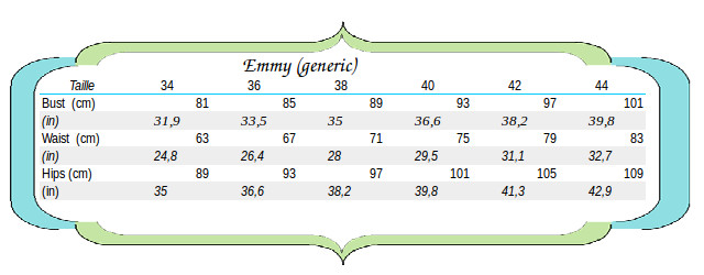 Emmy size chart 1